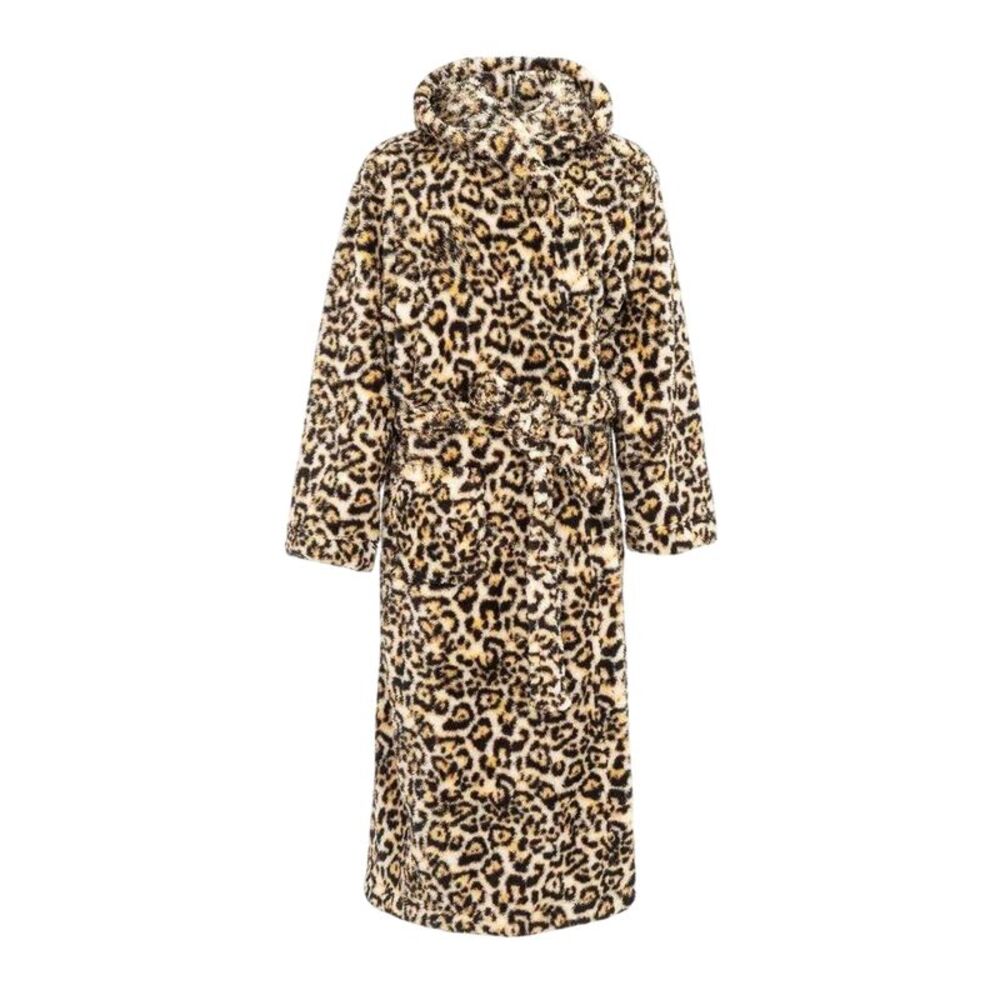 Linea Womens/Ladies Leopard Pattern  Robe / Brown/Black